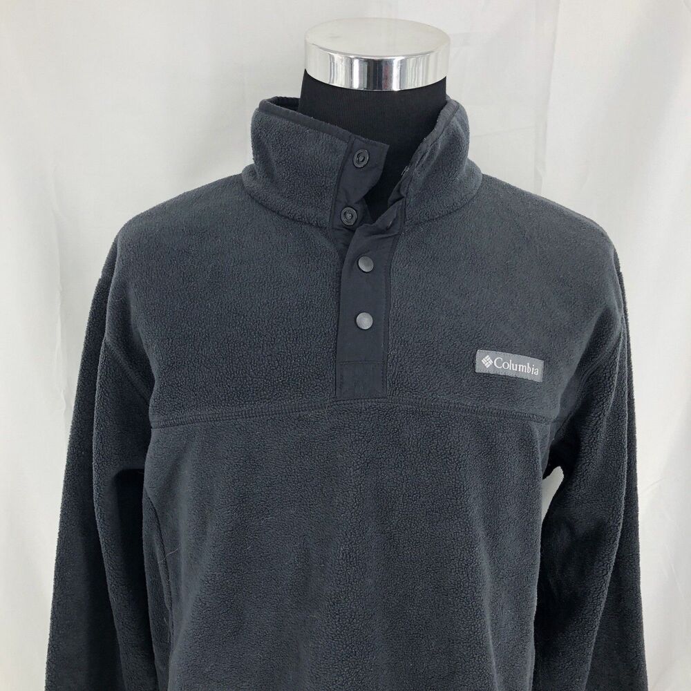 Columbia Steens Mountain Black Snap Mock Neck Fleece Jacket AM0251 XL